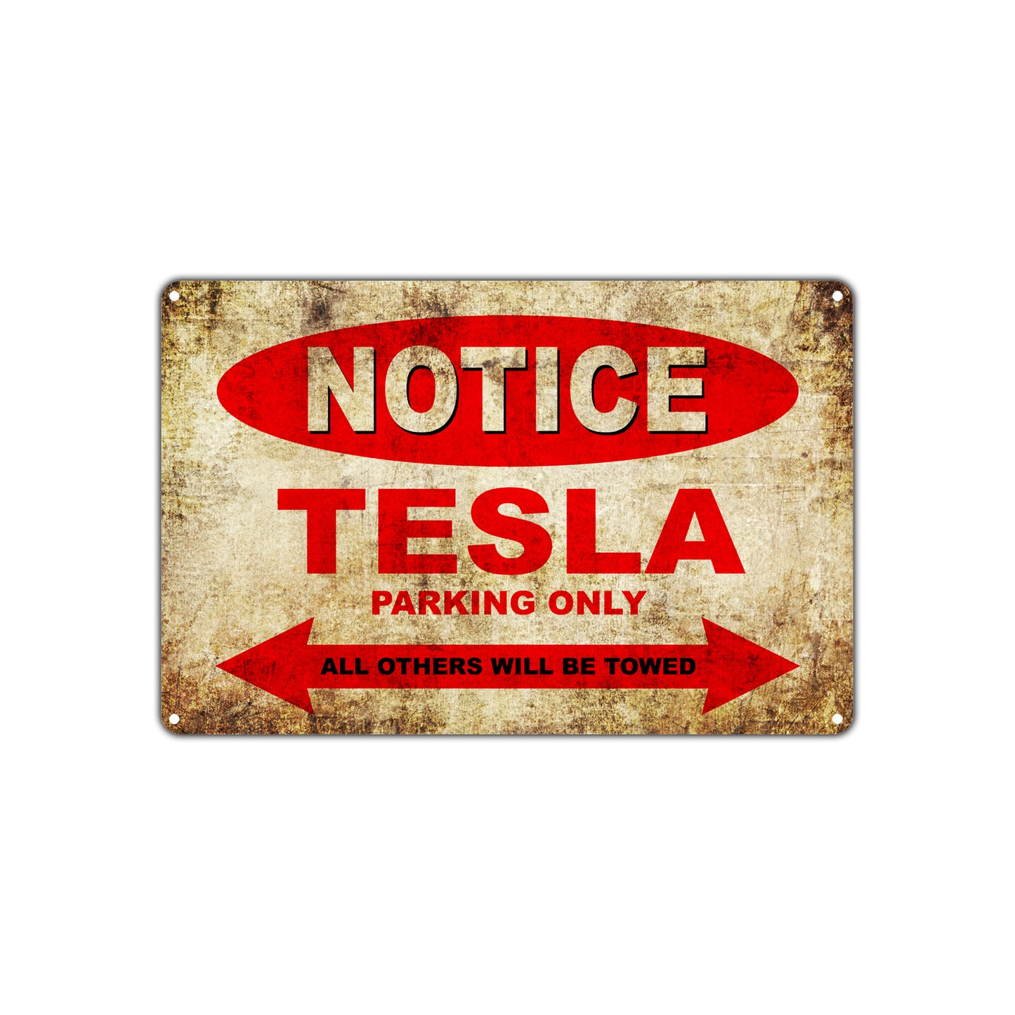 Notice Tesla Parking Only All Others Will Be Towed Cars Novelty Vintage Retro Decor Metal Aluminum