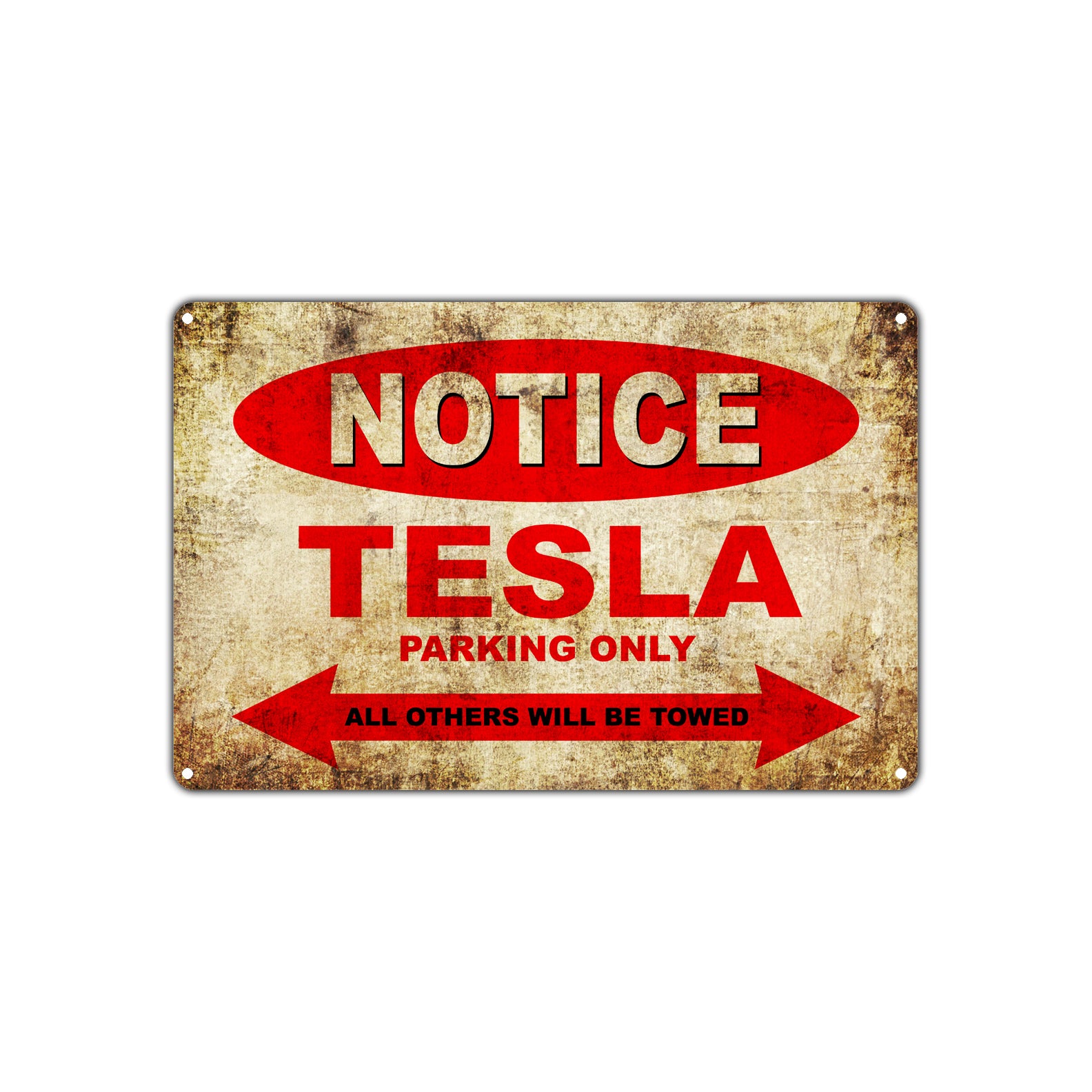 Notice Tesla Parking Only All Others Will Be Towed Cars Novelty Vintage Retro Decor Metal Aluminum