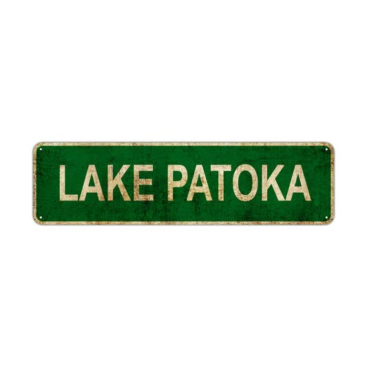 Lake Patoka Vintage Retro Street Sign Rustic Metal Aluminum Decor Wall Shop Man Cave Bar Gift