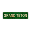 Grand Teton Vintage Retro Street Sign Rustic Metal Aluminum Decor Wall Shop Man Cave Bar Gift