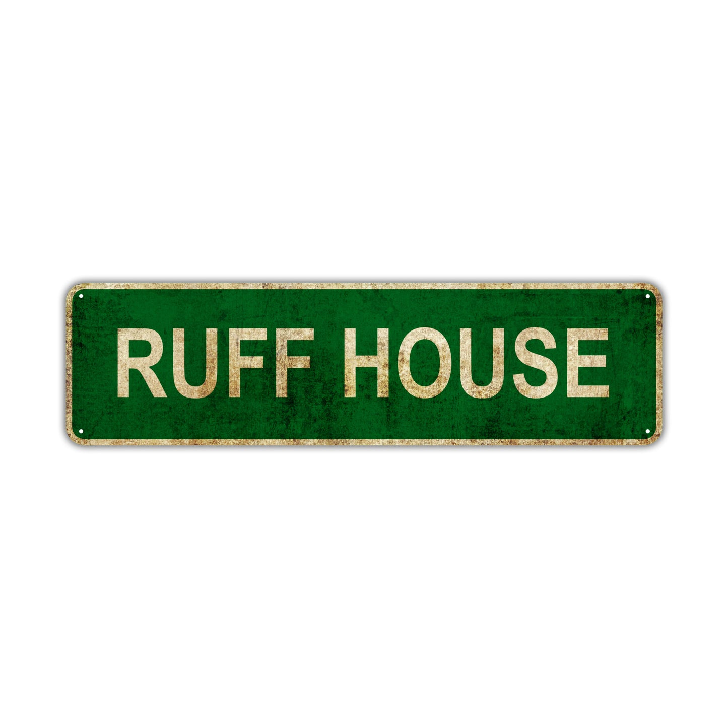 Ruff House Vintage Retro Street Sign Rustic Metal Aluminum Decor Wall Shop Man Cave Bar Gift