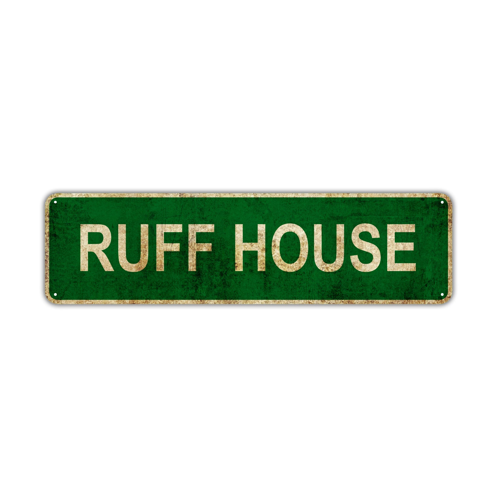 Ruff House Vintage Retro Street Sign Rustic Metal Aluminum Decor Wall Shop Man Cave Bar Gift