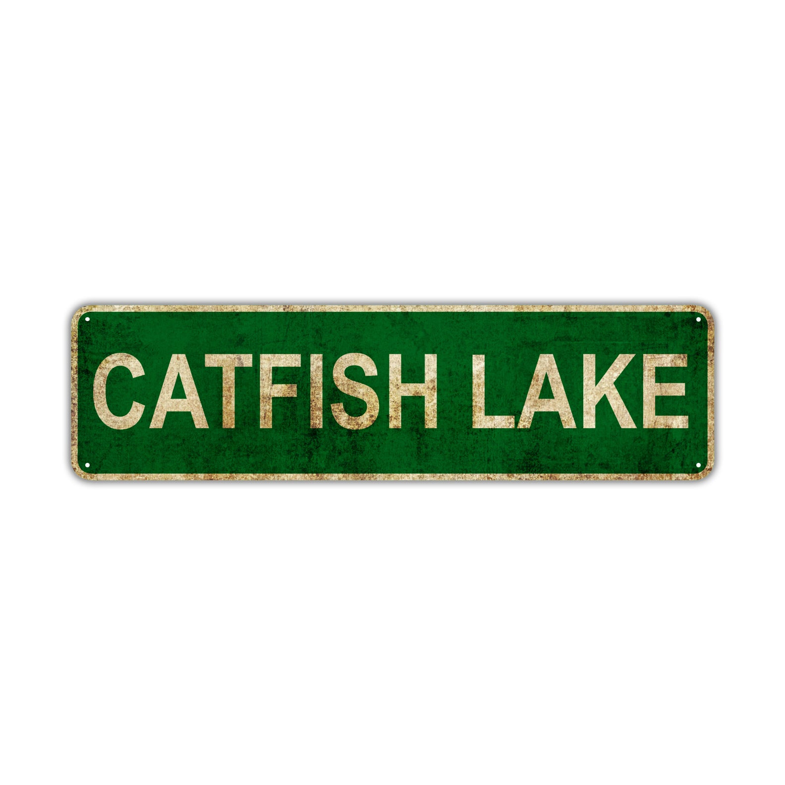 Catfish Lake Vintage Retro Street Sign Rustic Metal Aluminum Decor Wall Shop Man Cave Bar Gift