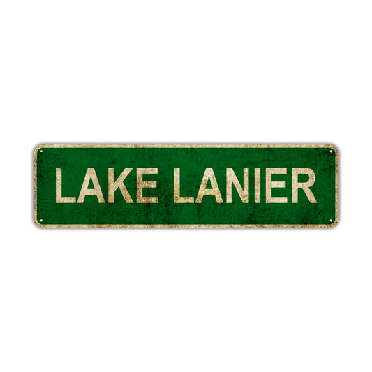 Lake Lanier Vintage Retro Street Sign Rustic Metal Aluminum Decor Wall Shop Man Cave Bar Gift