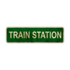Train Station Vintage Retro Street Sign Rustic Metal Aluminum Decor Wall Shop Man Cave Bar Gift