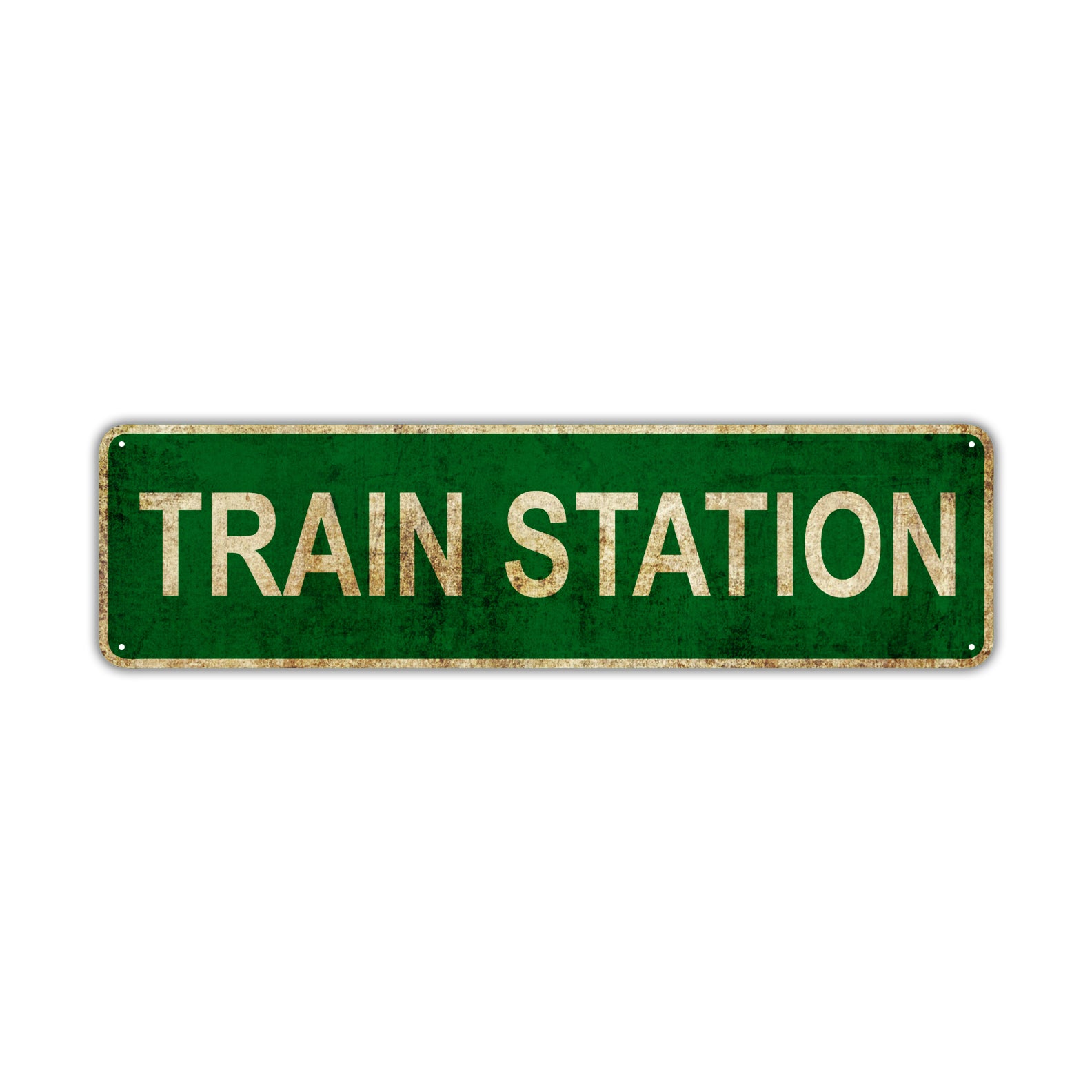 Train Station Vintage Retro Street Sign Rustic Metal Aluminum Decor Wall Shop Man Cave Bar Gift