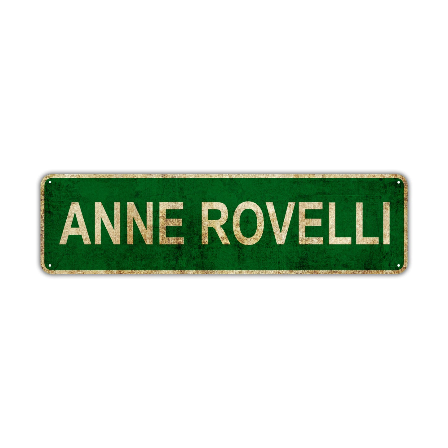 Anne Rovelli Vintage Retro Street Sign Rustic Metal Aluminum Decor Wall Shop Man Cave Bar Gift
