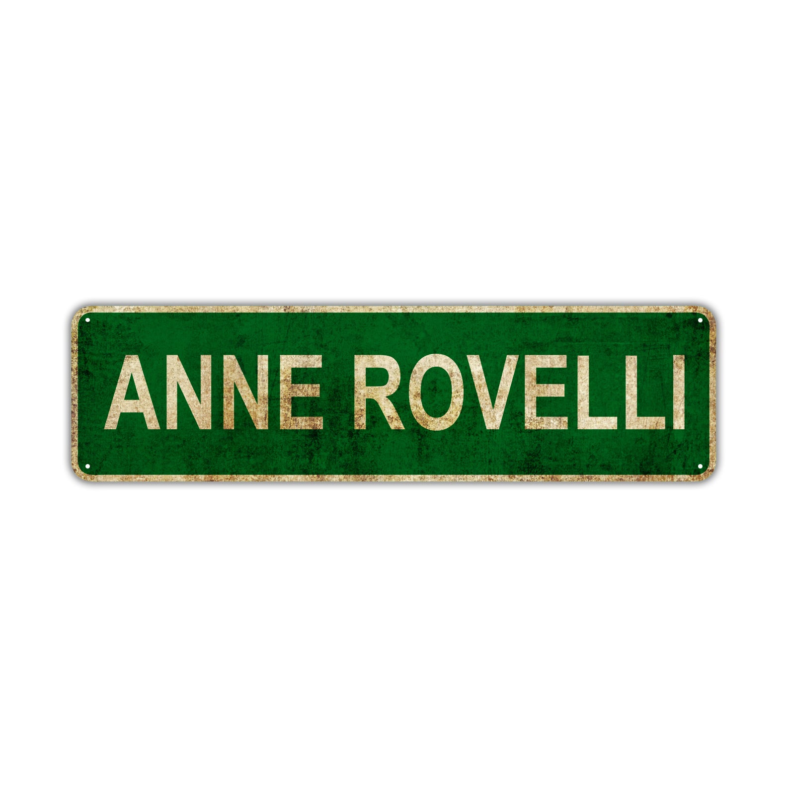 Anne Rovelli Vintage Retro Street Sign Rustic Metal Aluminum Decor Wall Shop Man Cave Bar Gift