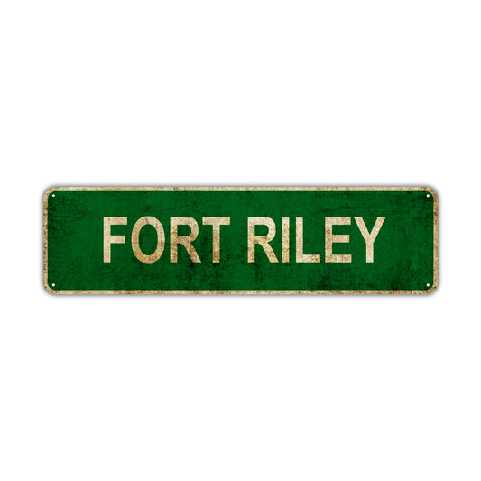 Fort Riley Vintage Retro Street Sign Rustic Metal Aluminum Decor Wall Shop Man Cave Bar Gift