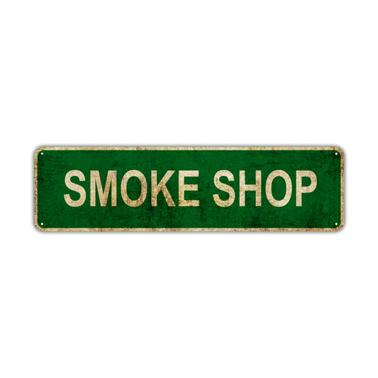Smoke Shop Vintage Retro Street Sign Rustic Metal Aluminum Decor Wall Shop Man Cave Bar Gift