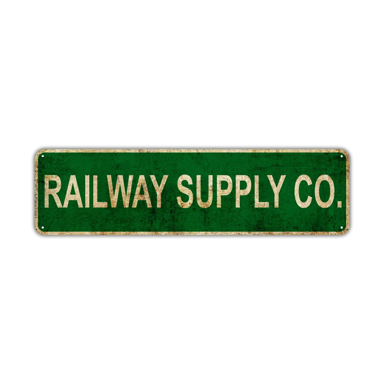 Railway Supply Co. Vintage Retro Street Sign Rustic Metal Aluminum Decor Wall Shop Man Cave Bar Gift