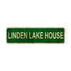 Linden Lake House Vintage Retro Street Sign Rustic Metal Aluminum Decor Wall Shop Man Cave Bar Gift