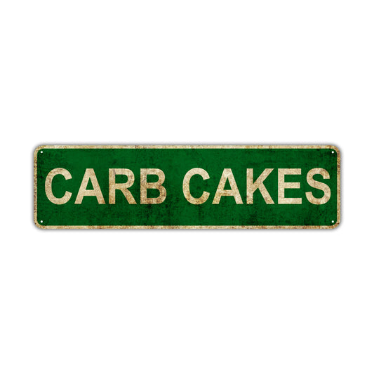 Carb Cakes Vintage Retro Street Sign Rustic Metal Aluminum Decor Wall Shop Man Cave Bar Gift