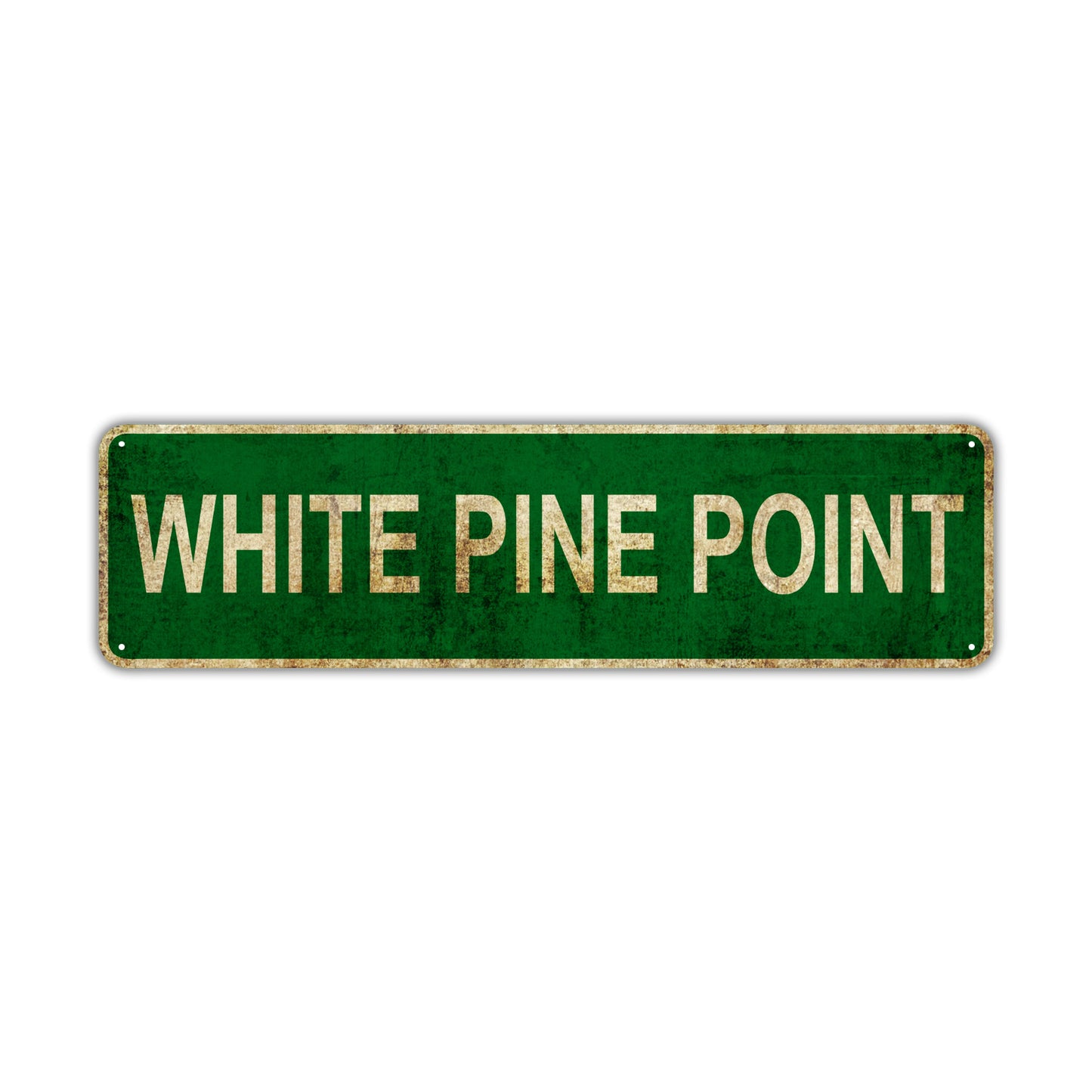White Pine Point Vintage Retro Street Sign Rustic Metal Aluminum Decor Wall Shop Man Cave Bar Gift