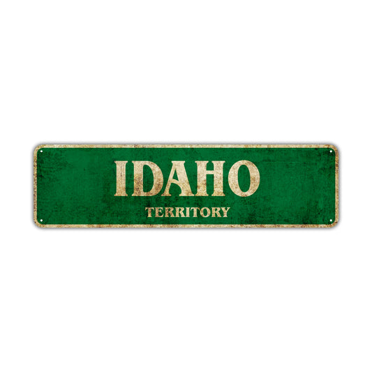 Idaho Territory Vintage Retro Street Sign Rustic Metal Aluminum Decor Wall Shop Man Cave Bar Gift