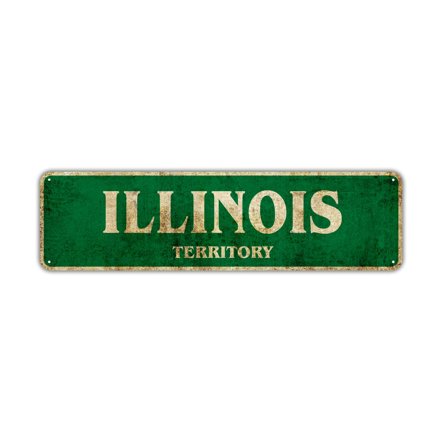 Illinois Territory Vintage Retro Street Sign Rustic Metal Aluminum Decor Wall Shop Man Cave Bar Gift
