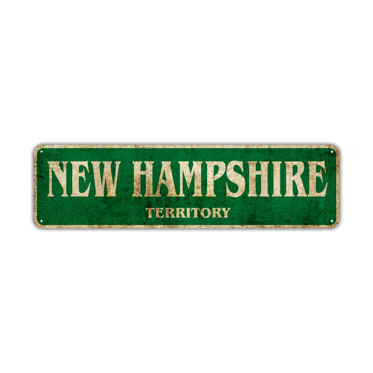 New Hampshire Territory Vintage Retro Street Sign Rustic Metal Aluminum Decor Wall Shop Man Gift