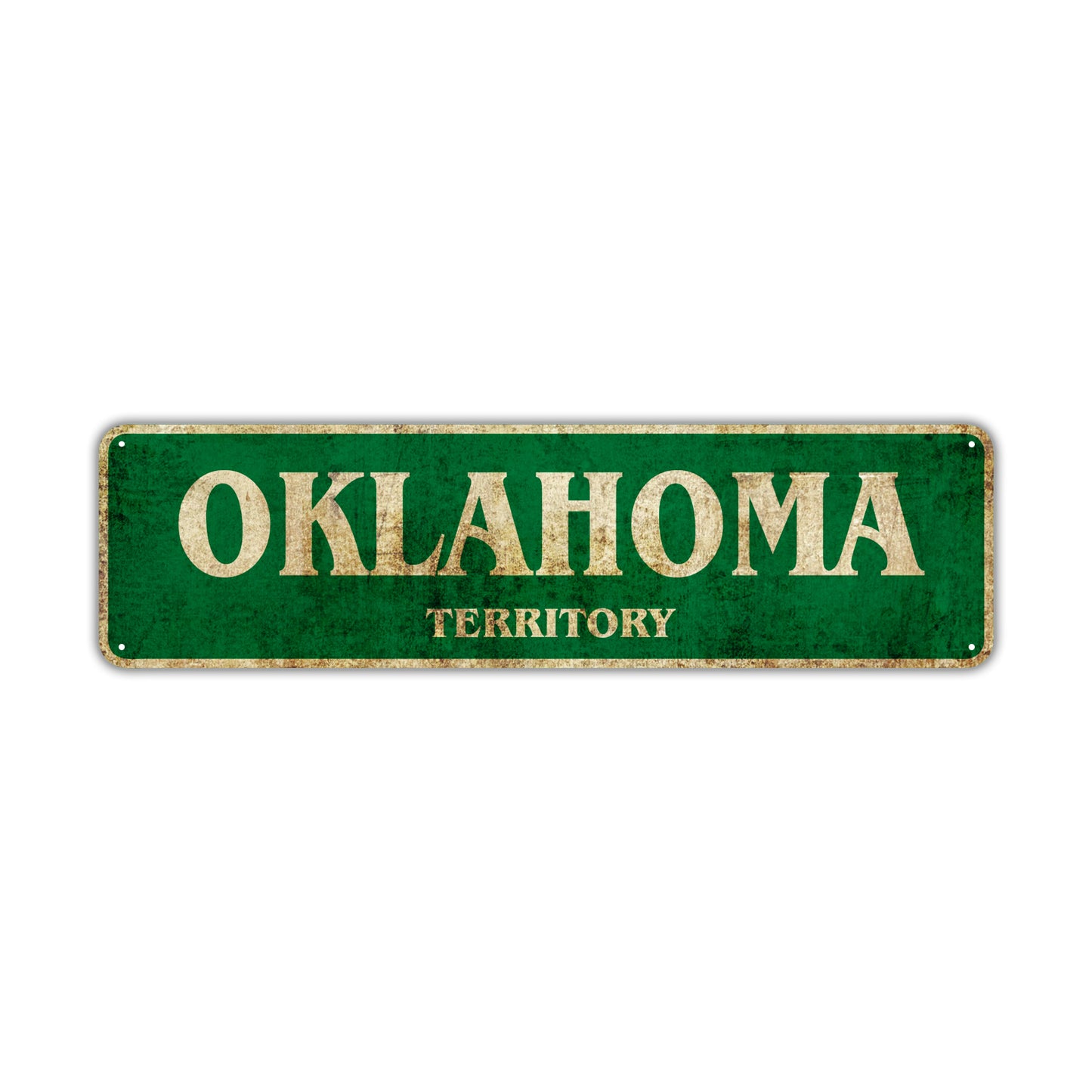 Oklahoma Territory Vintage Retro Street Sign Rustic Metal Aluminum Decor Wall Man Shop Cave Gift