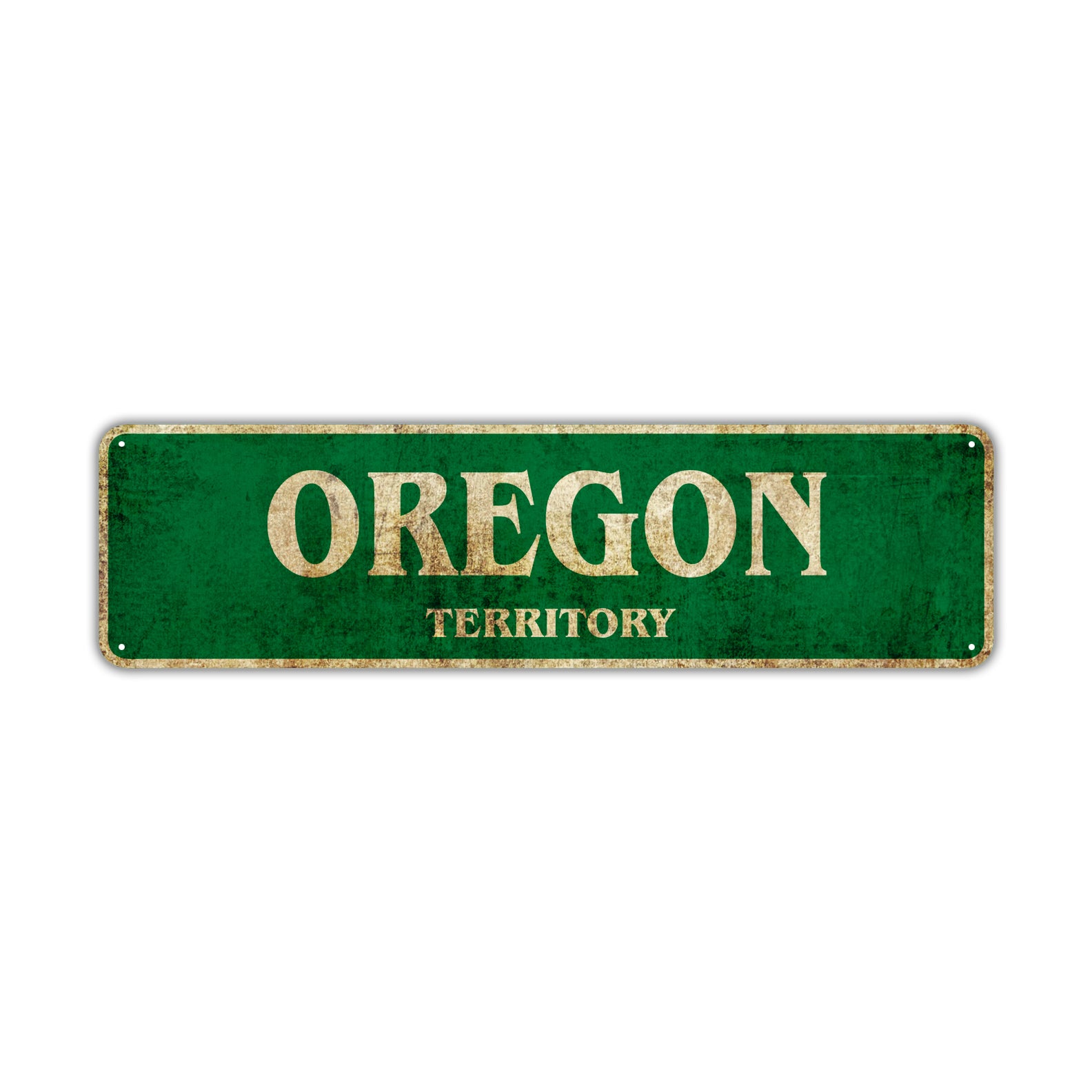 Oregon Territory Vintage Retro Street Sign Rustic Metal Aluminum Decor Wall Man Shop Cave Gift