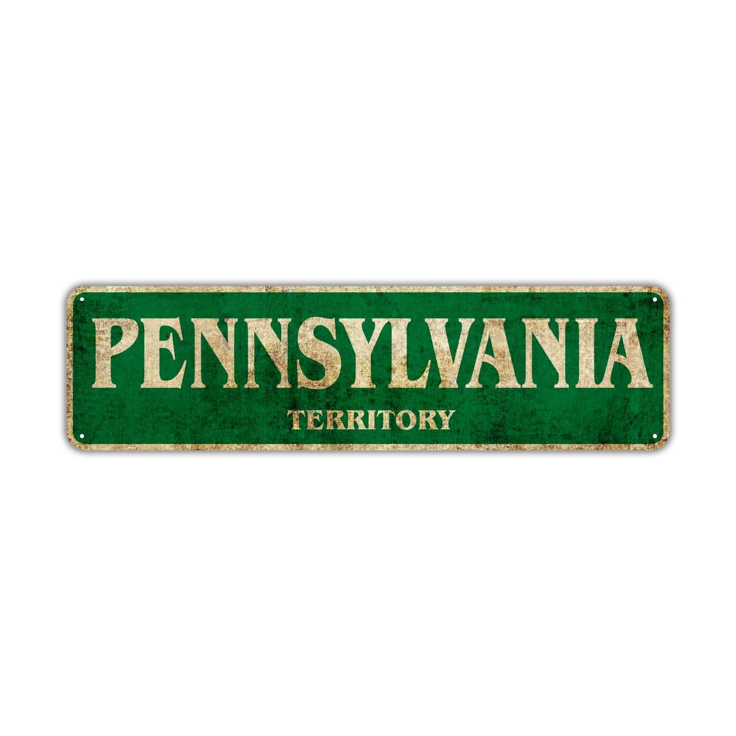 Pennsylvania Territory Vintage Retro Street Sign Rustic Metal Aluminum Decor Wall Man Shop Gift
