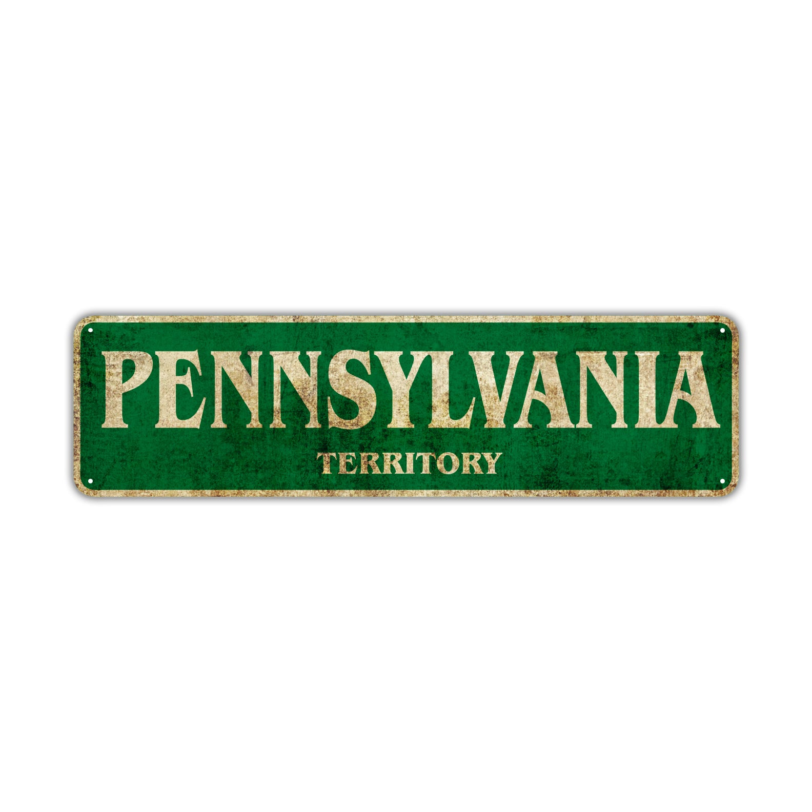 Pennsylvania Territory Vintage Retro Street Sign Rustic Metal Aluminum Decor Wall Man Shop Gift