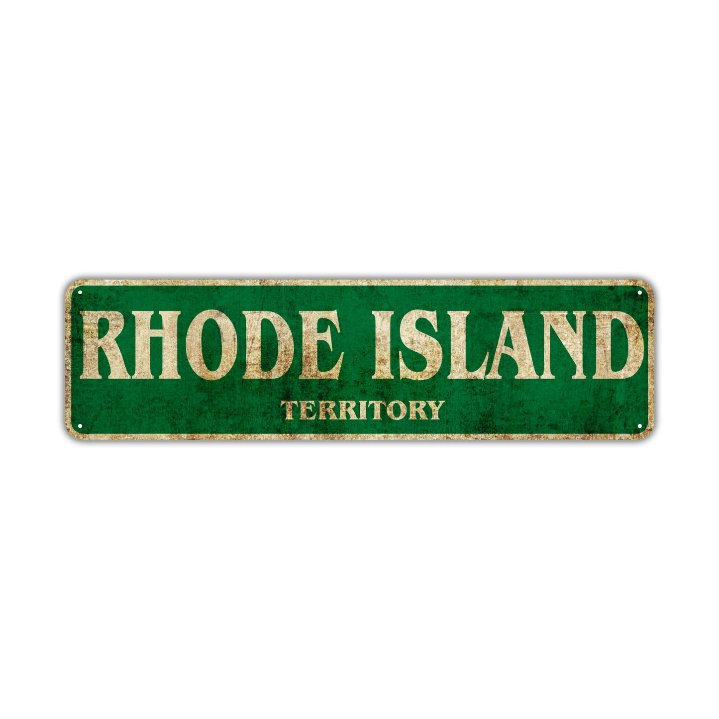 Rhode Island Territory Vintage Retro Street Sign Rustic Metal Aluminum Decor Wall Man Shop Gift