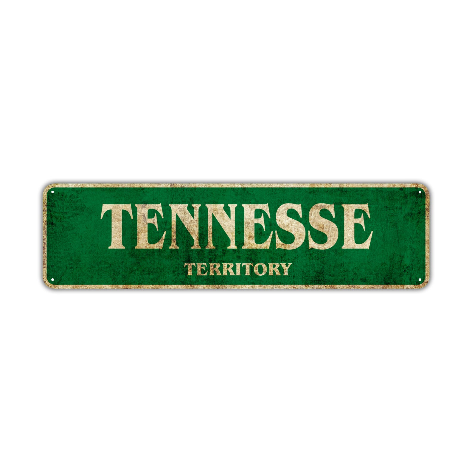 Tennessee Territory Vintage Retro Street Sign Rustic Metal Aluminum Decor Wall Man Shop Gift