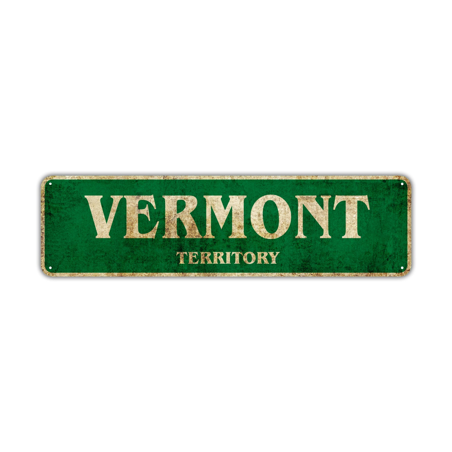 Vermont Territory Vintage Retro Street Sign Rustic Metal Aluminum Decor Wall Man Shop Gift