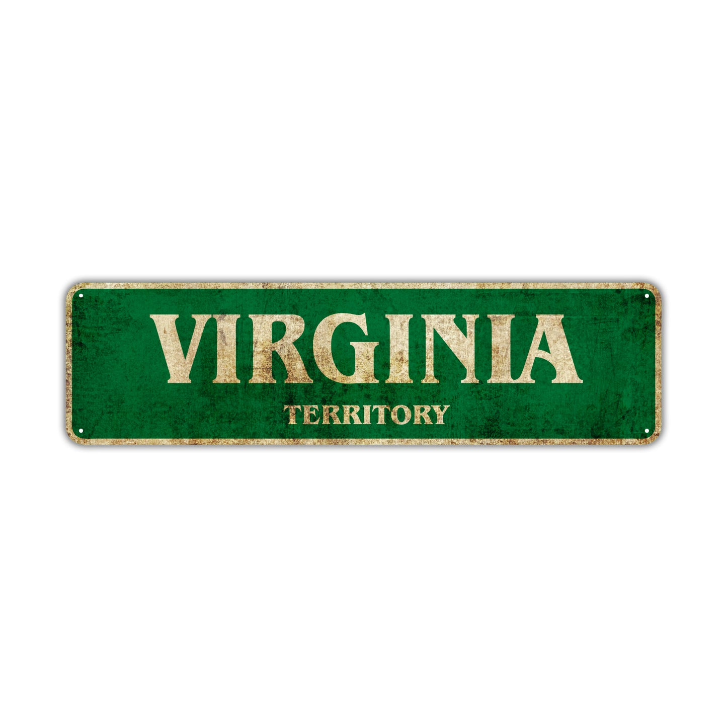Virginia Territory Vintage Retro Street Sign Rustic Metal Aluminum Decor Wall Man Shop Gift