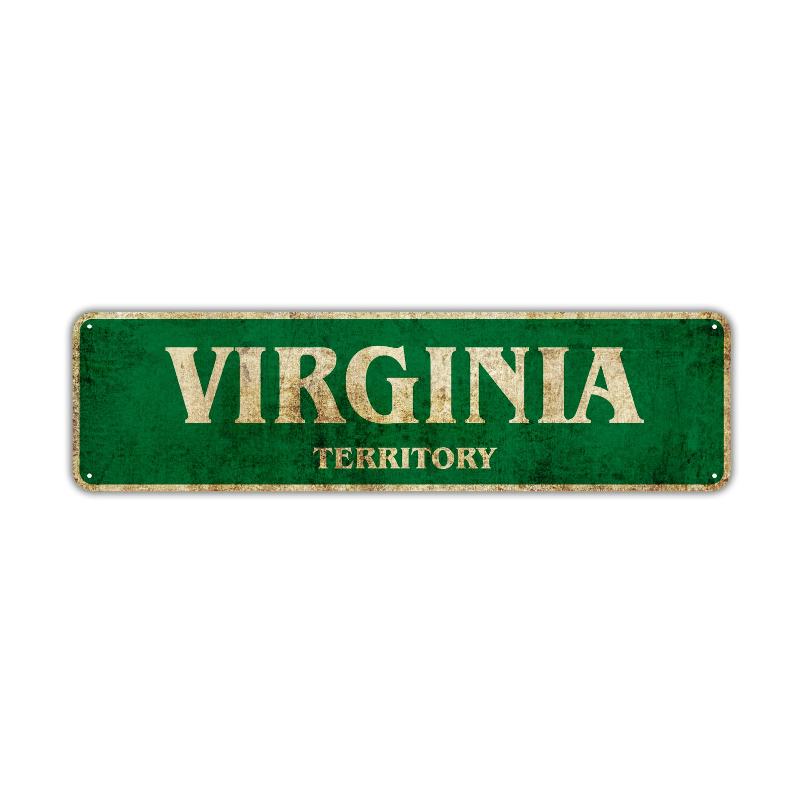 Virginia Territory Vintage Retro Street Sign Rustic Metal Aluminum Decor Wall Man Shop Gift