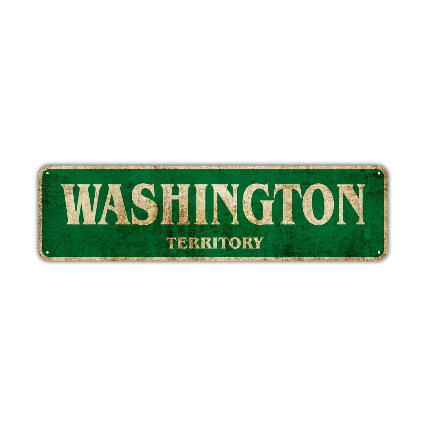 Washington Territory Vintage Retro Street Sign Rustic Metal Aluminum Decor Wall Man Shop Gift