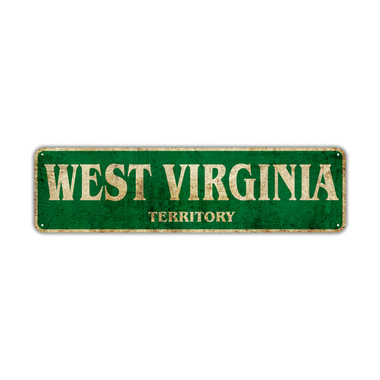 Virginia Territory Vintage Retro Street Sign Rustic Metal Aluminum Decor Wall Man Shop Gift