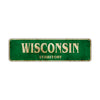 Wisconsin Territory Vintage Retro Street Sign Rustic Metal Aluminum Decor Wall Man Shop Gift