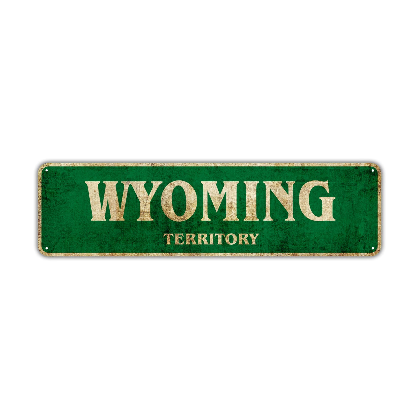 Wyoming Territory Vintage Retro Street Sign Rustic Metal Aluminum Decor Wall Man Shop Gift