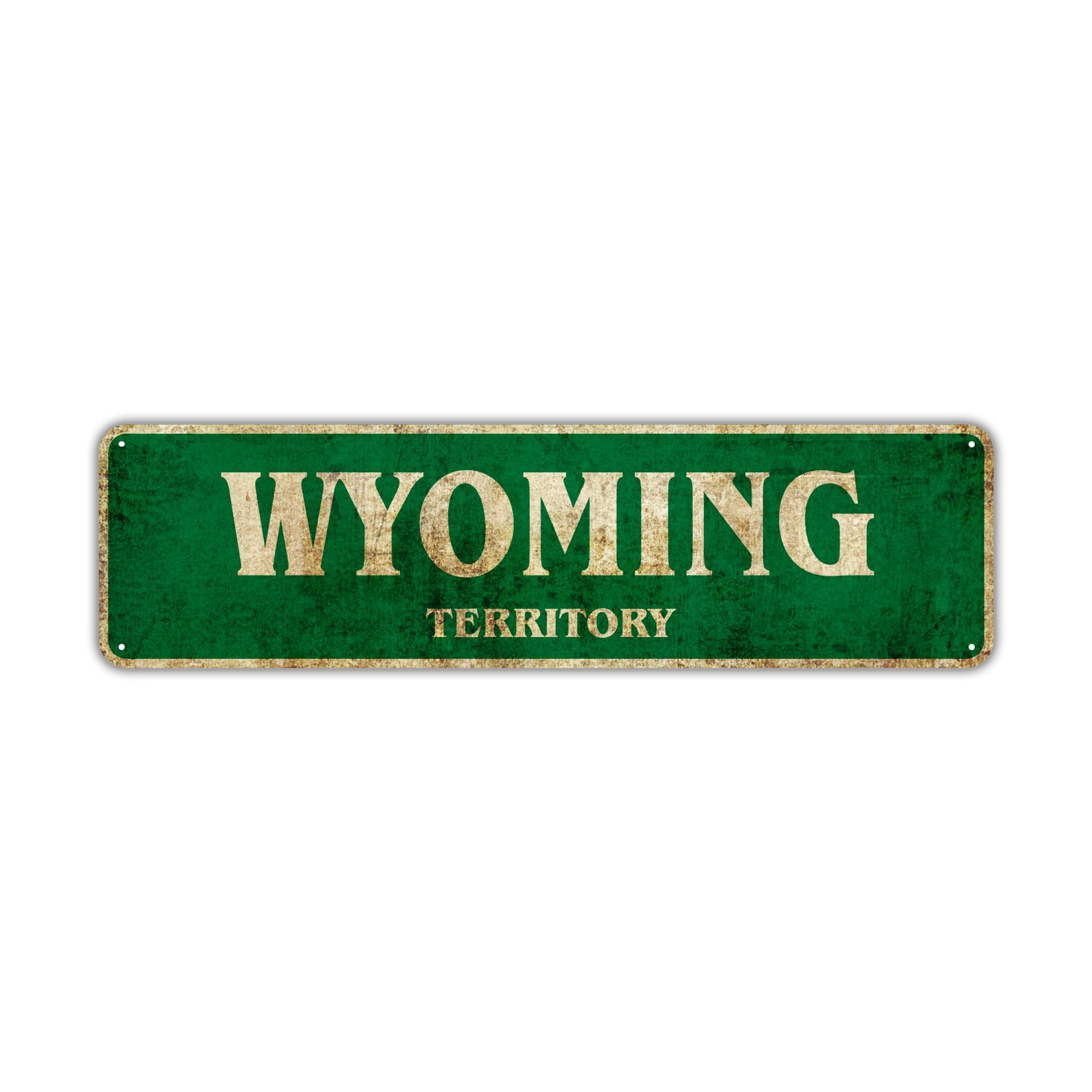 Wyoming Territory Vintage Retro Street Sign Rustic Metal Aluminum Decor Wall Man Shop Gift