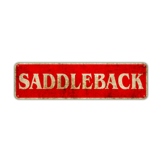 Saddleback Vintage Retro Street Sign Rustic Metal Aluminum Decor Wall Man Shop Cave Bar Gift