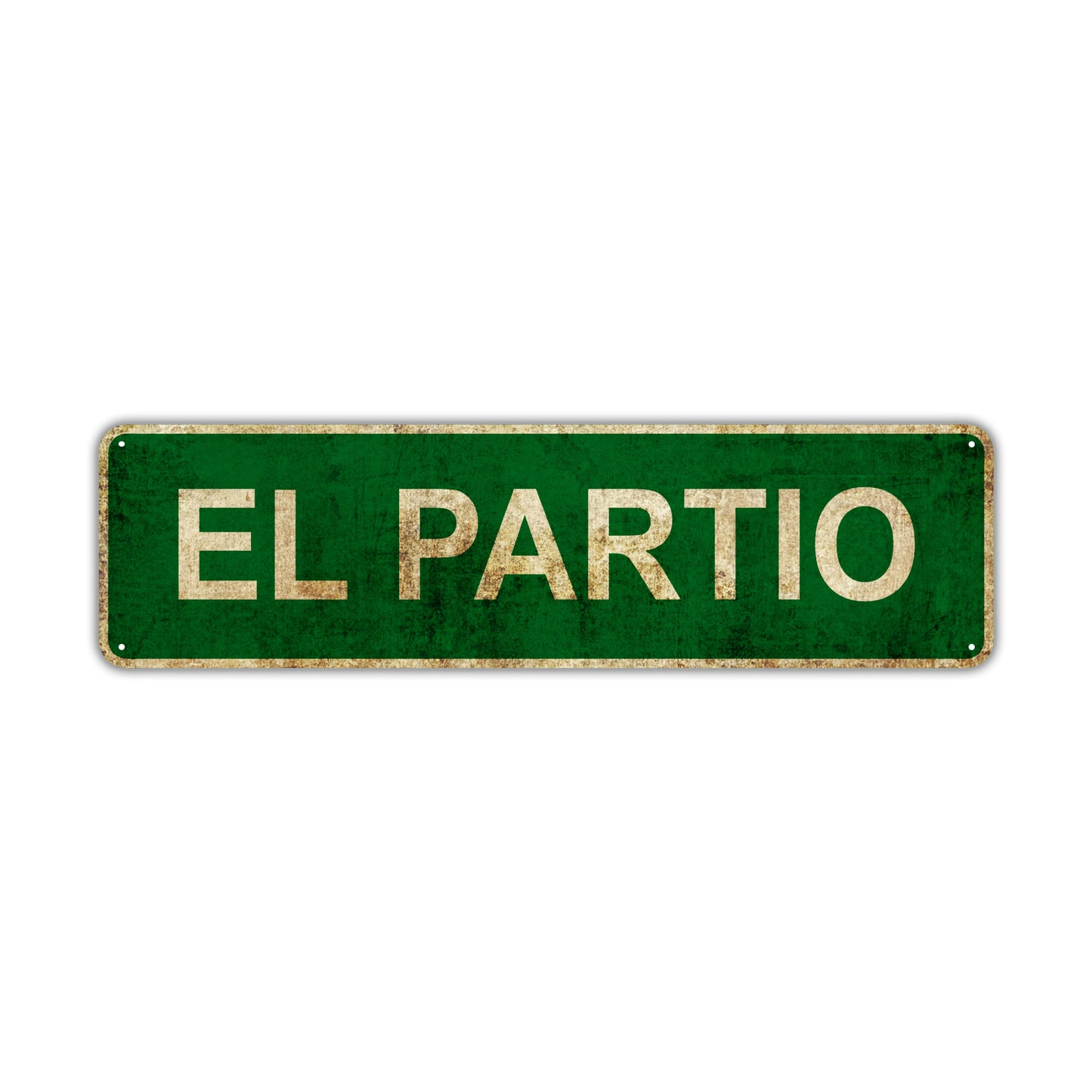 El Partio Vintage Retro Street Sign Rustic Metal Aluminum Decor Wall Man Shop Cave Bar Gift