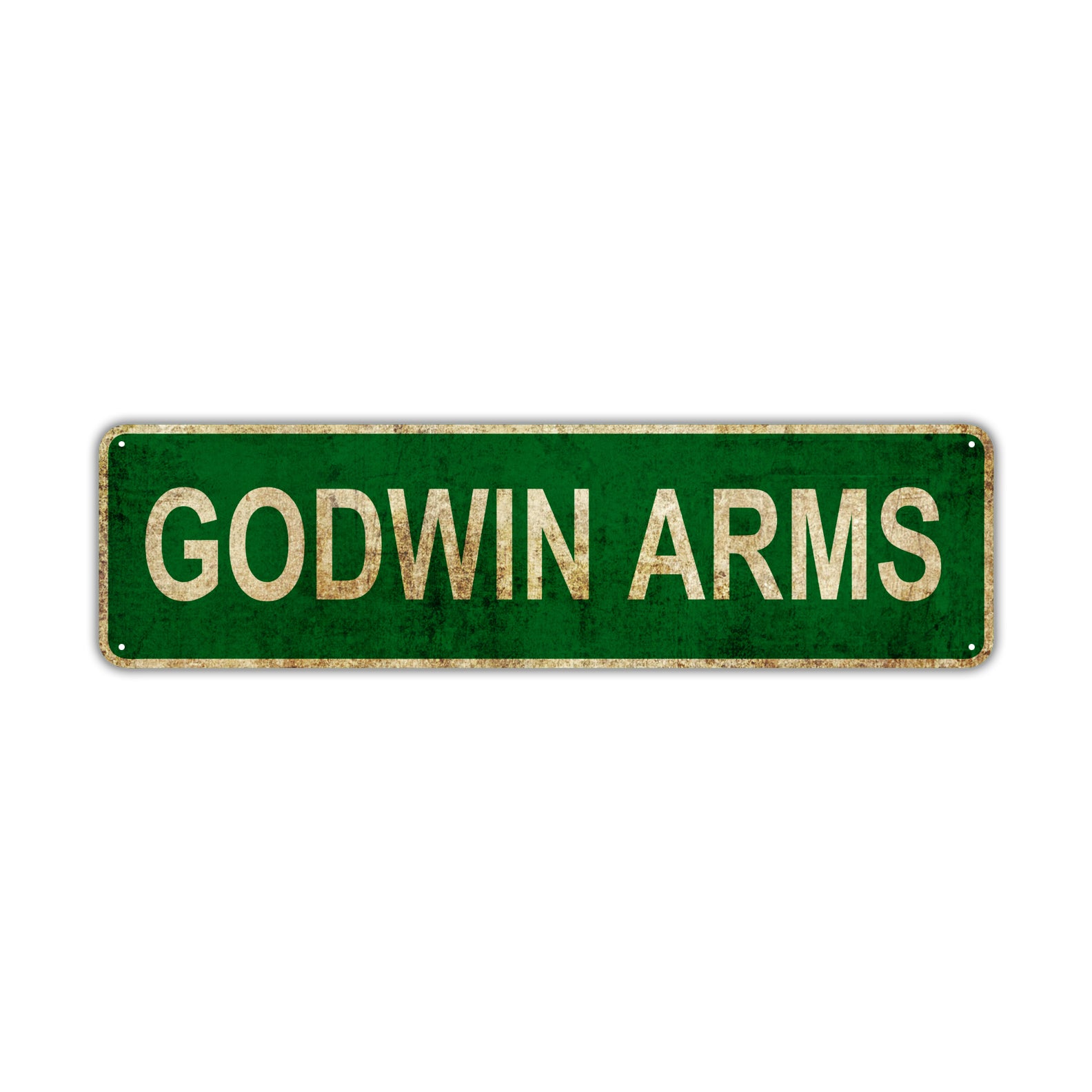 Godwin Arms Vintage Retro Street Sign Rustic Metal Aluminum Decor Wall Man Shop Cave Bar Gift