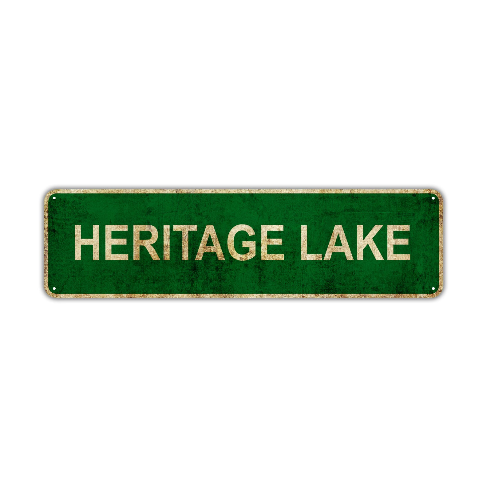 Heritage Lake Vintage Retro Street Novelty Sign Rustic Metal Aluminum Decor Wall Man Shop Cave Bar Gift