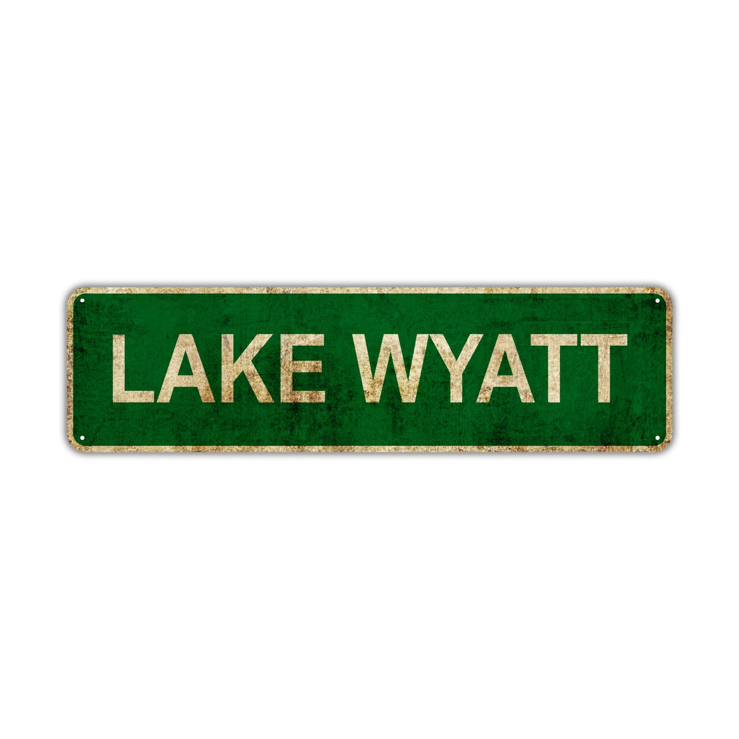 Lake Wyatt Vintage Retro Street Novelty Sign Rustic Metal Aluminum Decor Wall Man Shop Cave Bar Gift