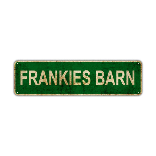 Frankies Barn Vintage Retro Street Novelty Sign Rustic Metal Aluminum Decor Wall Man Shop Cave Bar Gift