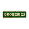 Grogeries Vintage Retro Street Novelty Sign Rustic Metal Aluminum Decor Wall Man Shop Cave Bar Gift