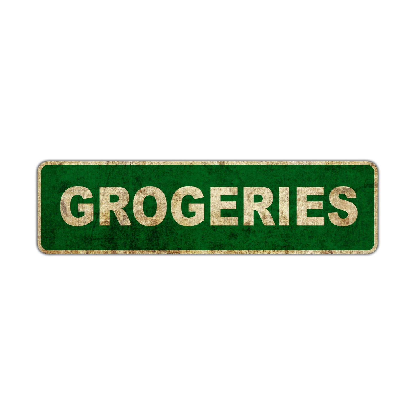 Grogeries Vintage Retro Street Novelty Sign Rustic Metal Aluminum Decor Wall Man Shop Cave Bar Gift
