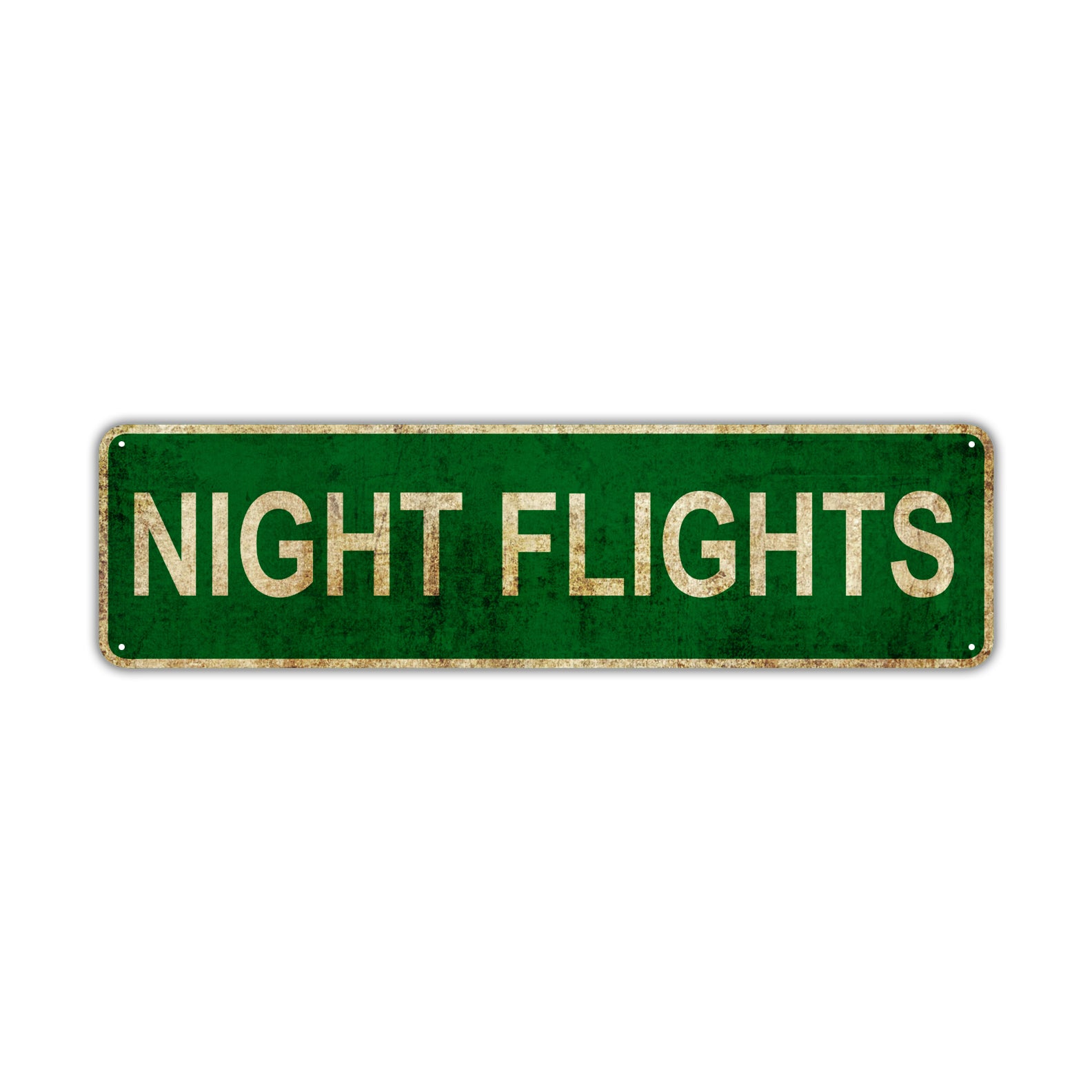 Night Flights Vintage Retro Street Novelty Sign Rustic Metal Aluminum Decor Wall Man Shop Cave Bar Gift