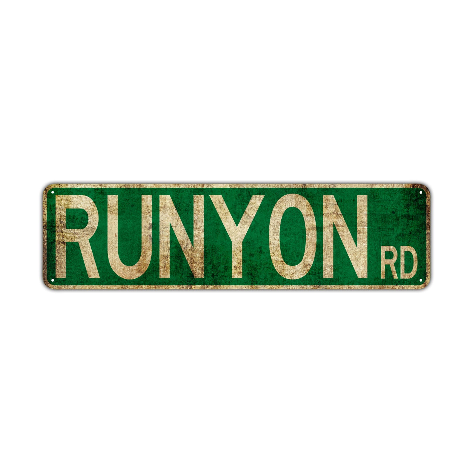 Runyon RD Vintage Retro Street Novelty Sign Rustic Metal Aluminum Decor Wall Man Shop Cave Bar Gift