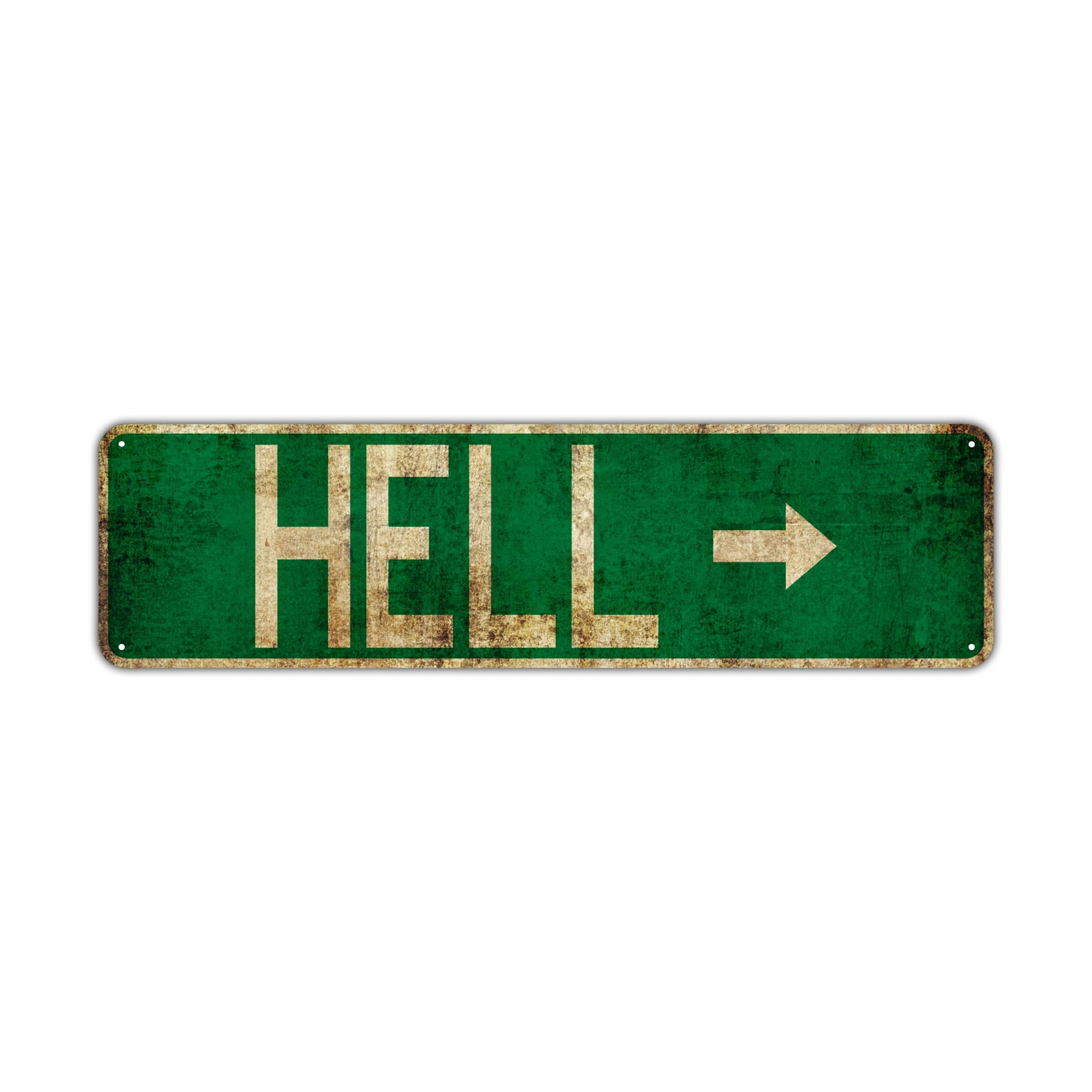 Hell Arrow | Old Looking Metal Street Signs - Sign Fever