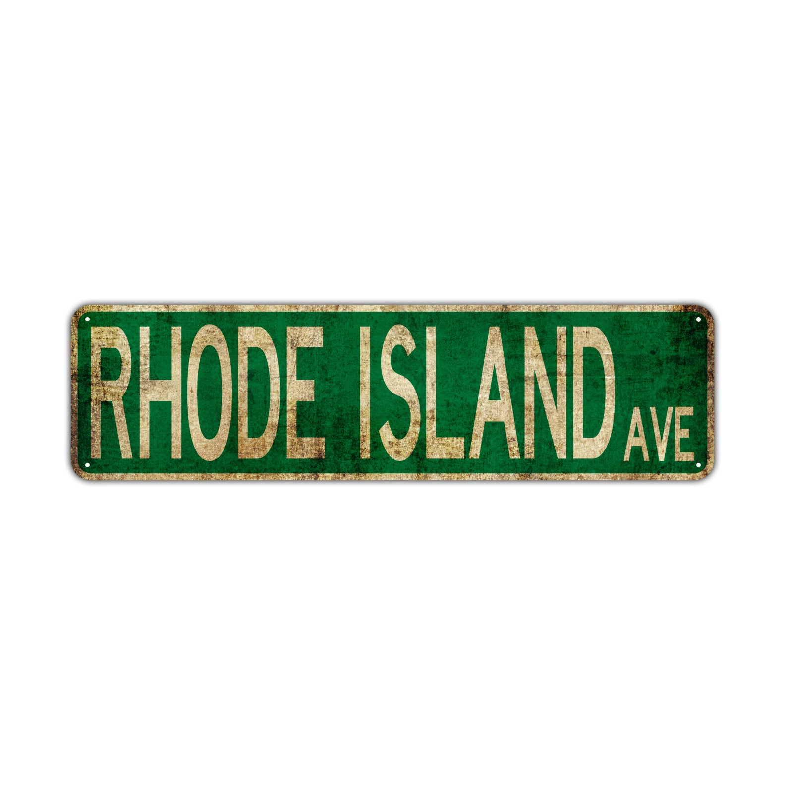 Rhode Island Ave Vintage Retro Street Novelty Sign Rustic Metal Aluminum Decor Wall Man Shop Cave Bar Gift