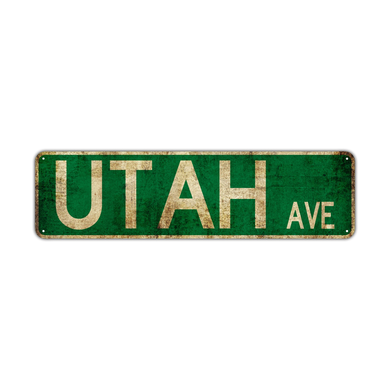 Utah Ave Vintage Retro Street Novelty Sign Rustic Metal Aluminum Decor Wall Man Shop Cave Bar Gift