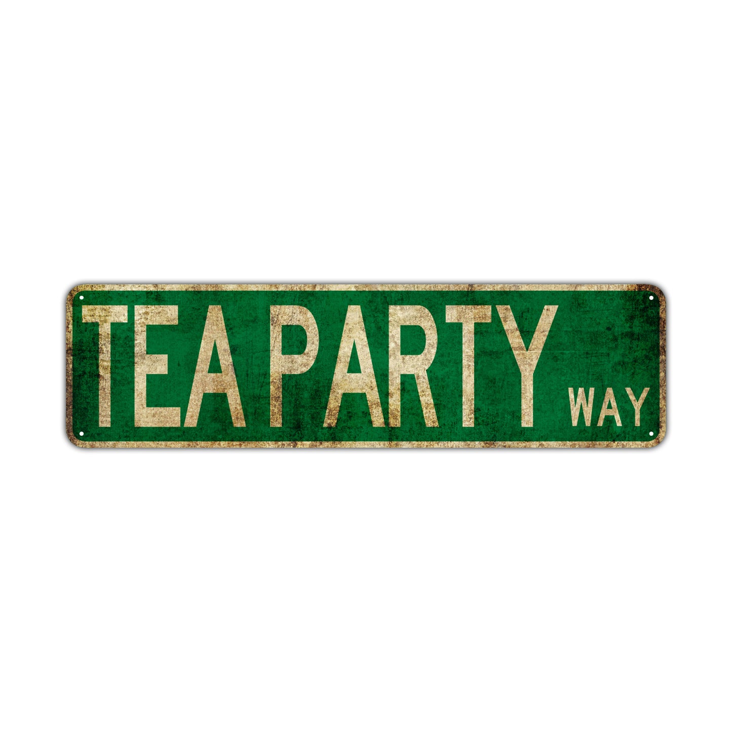 Tea Party Way Vintage Retro Street Novelty Sign Rustic Metal Aluminum Decor Wall Man Shop Cave Bar Gift