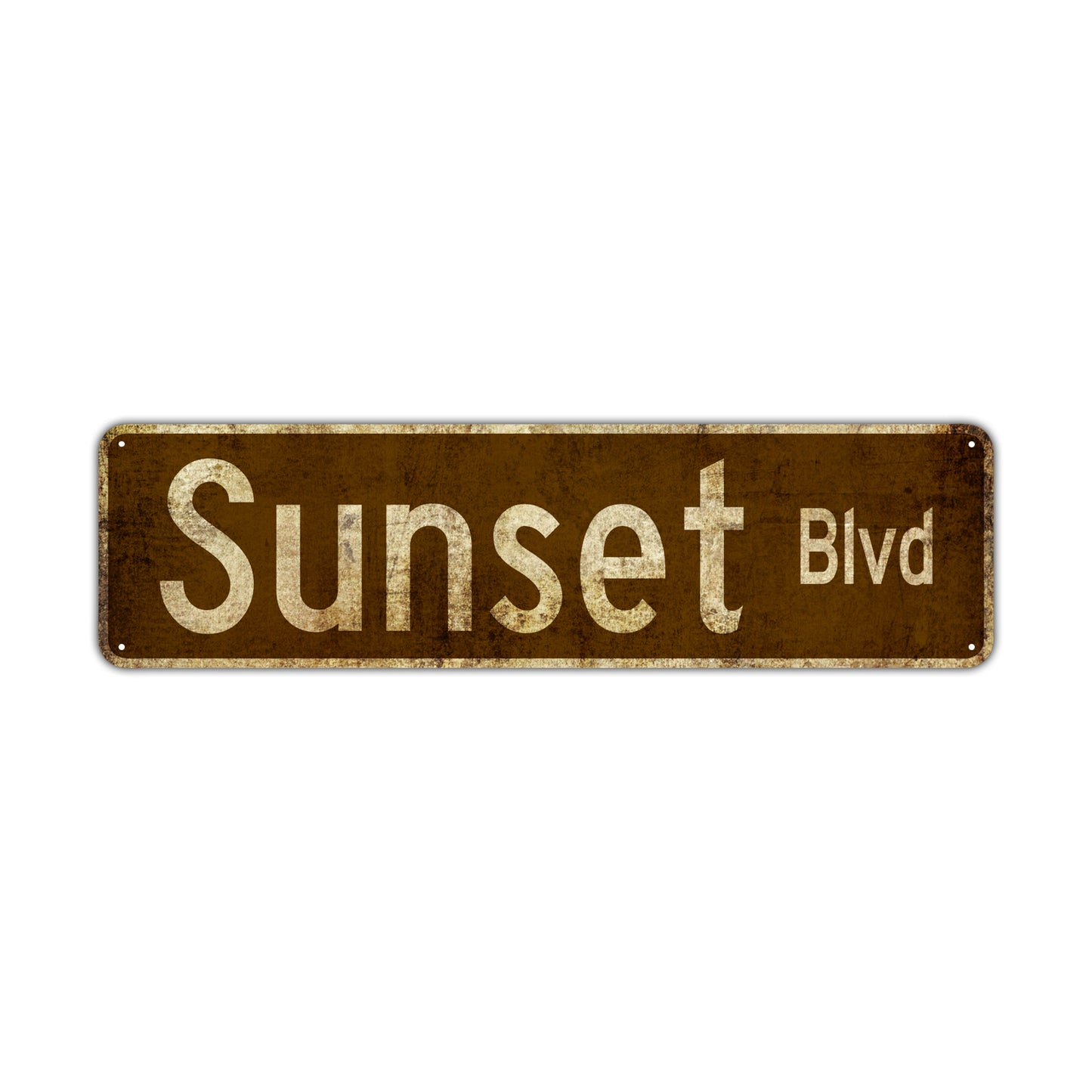 Sunset Blvd Vintage Retro Street Novelty Sign Rustic Metal Aluminum Decor Wall Man Shop Cave Bar Gift